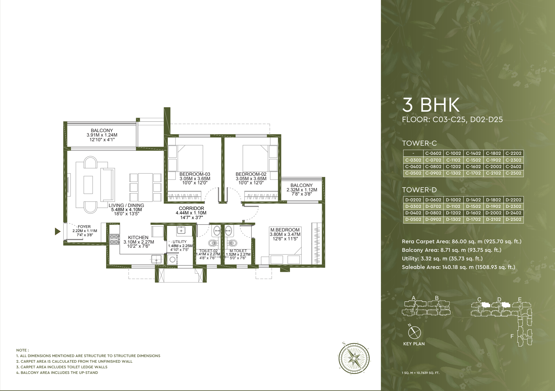 3 BHK Floor Plan
